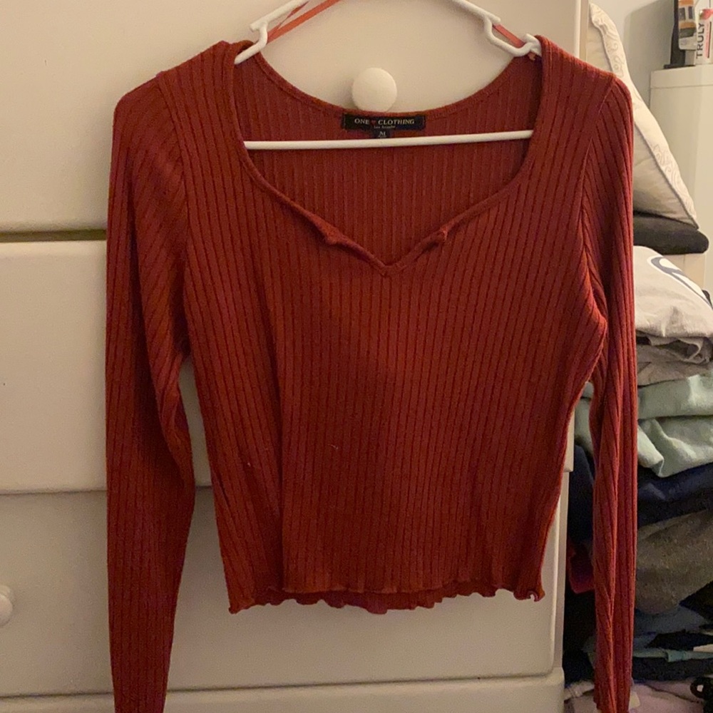 Red Ruffle Top